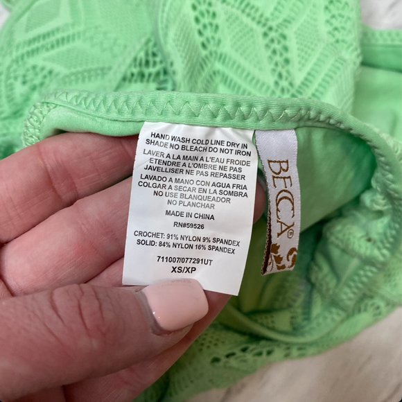 New! Becca Color Play Crochet One Piece Swimsuit - Picture 7 of 12